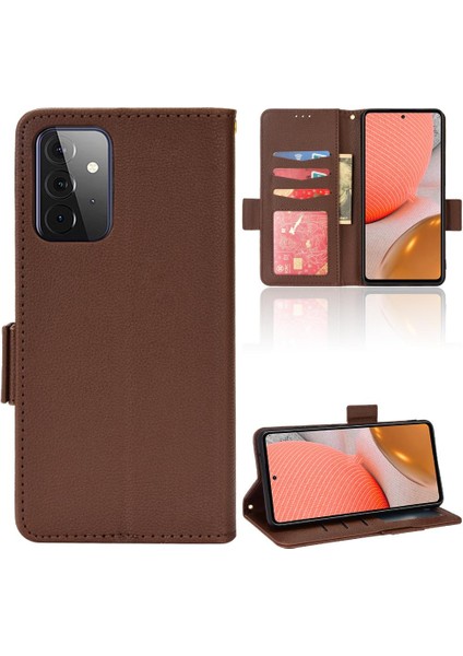 Samsung Galaxy A72 Manyetik Yan Toka Cüzdan Pu Deri Kart (Yurt Dışından)