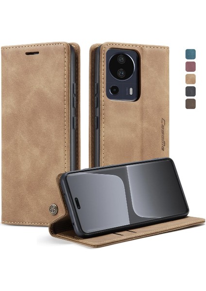 Xiaomi 13 Lite Için Flip Case Kılıf Kart Yuvası Kickstand Manyetik Kapatma Pu (Yurt Dışından)