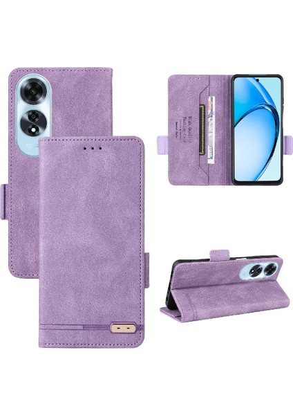 Oppo A60 4g Manyetik Karbon Fiber Deri Için Kılıf Folio Flip Case Tam (Yurt Dışından)