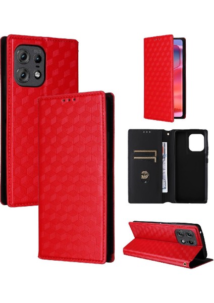Motorola Moto Kenar 50 Pro Pu Deri 3D Desen Manyetik Kapatma (Yurt Dışından)