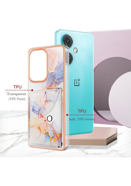 Oneplus Nord Ce 3 Mermer Yumuşak Tpu Tampon Ince Cüzdan Kart Yuvaları Için Kılıf (Yurt Dışından)