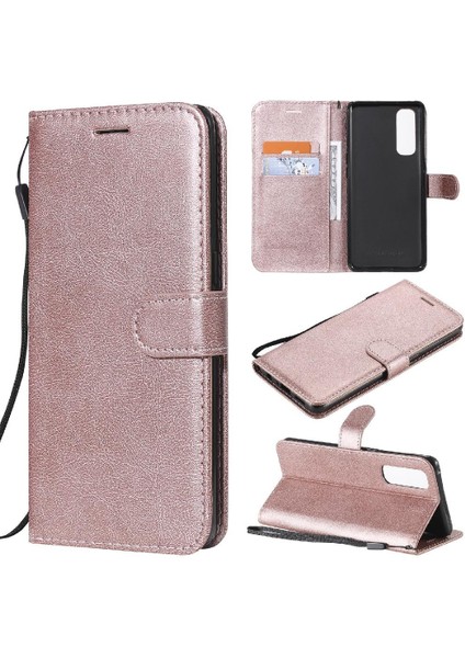 Kart Yuvası Klasik Düz Renk Cüzdan ile Oppo Reno4 Pro 4g Için Flip Case (Yurt Dışından)