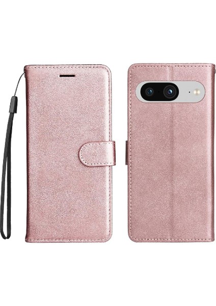 Kart Yuvası Yüksek Telefon ile Google Piksel 8 Klasik Düz Renk Için Flip Case (Yurt Dışından)