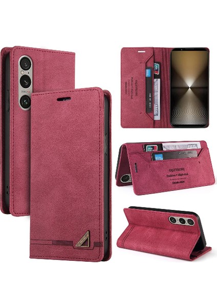 Sony Xperia 1 Vi 2024 Premium Deri Premium Deri Kickstand Için Kılıf (Yurt Dışından)