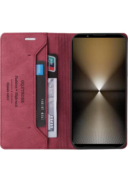 Sony Xperia 1 Vi 2024 Premium Deri Premium Deri Kickstand Için Kılıf (Yurt Dışından) modelleri