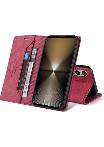 Sony Xperia 1 Vi 2024 Premium Deri Premium Deri Kickstand Için Kılıf (Yurt Dışından) fırsatları