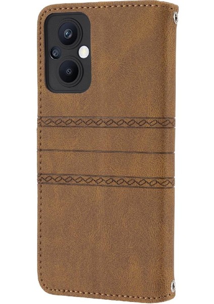 Oppo Için Flip Case F21 Pro 5g Darbeye Koruyucu Kickstand Pu Deri (Yurt Dışından)