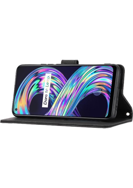 Realme 8 4g Manyetik Kapatma Cüzdan Kılıf Pu Deri Için Flip Case (Yurt Dışından)