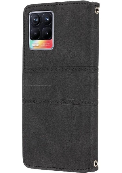 Realme 8 4g Manyetik Kapatma Cüzdan Kılıf Pu Deri Için Flip Case (Yurt Dışından)