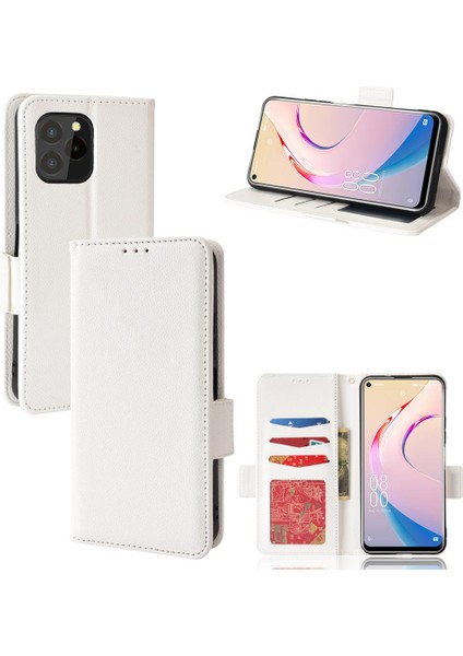 Oukitel C21 Pro Pu Deri Kart Yuvaları Için Kılıf Tutucu Manyetik Cüzdan Yan (Yurt Dışından)