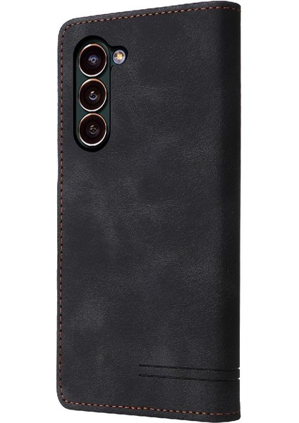 Samsung Galaxy S24 Artı Darbeye Dayanıklı Basit Iş Deri Için Flip Case (Yurt Dışından)