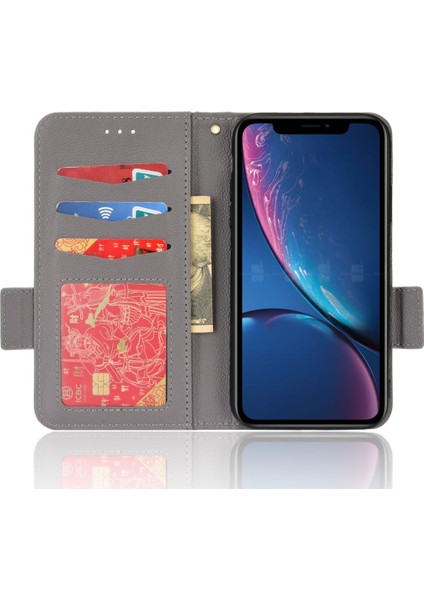 Iphone Xr Için Kılıf Manyetik Kart Yuvaları Tutucu Yan Toka Cüzdan Pu Deri (Yurt Dışından)