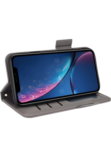 Iphone Xr Için Kılıf Manyetik Kart Yuvaları Tutucu Yan Toka Cüzdan Pu Deri (Yurt Dışından)