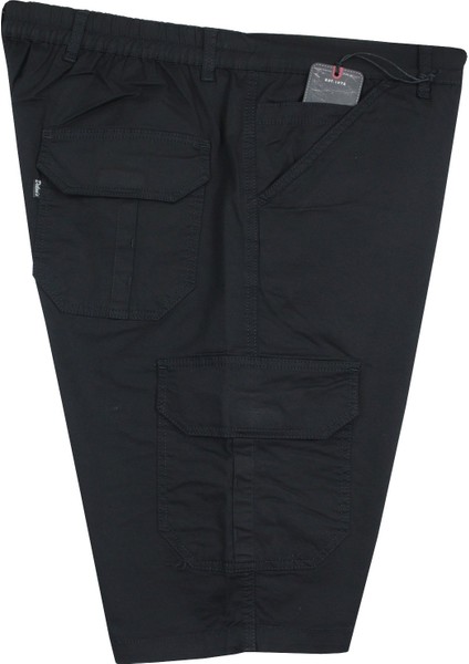 Erkek Büyük Beden 115 Kilo - 185 Kilo Arası Için Uygun Kargo Cepli Gabardin Şort Dekons Siyah modelleri