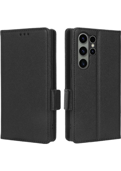 Samsung Galaxy S23 Ultra Kart Yuvaları Tutucu Cüzdan Yan Toka Pu (Yurt Dışından)