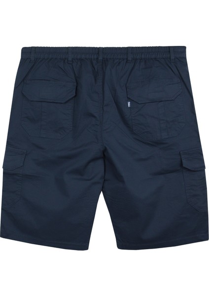 Erkek Büyük Beden 115 KILO-185 Kilo Arası Için Uygun Kargo Cepli Gabardin Şort Dekons Lacivert modelleri