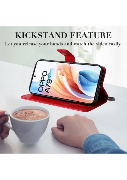 Oppo A79 5g Manyetik Kapak Için Kılıf Pu Deri Darbeye Kapak Kart ile (Yurt Dışından)