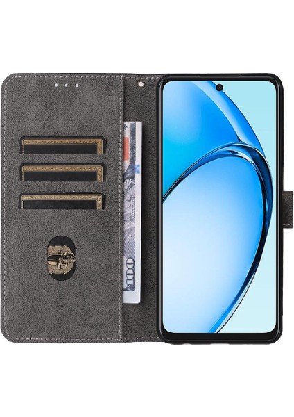 Oppo A60 4g Rfid Engelleme Pu Deri Kart Yuvaları Için Kılıf Kapak Manyetik (Yurt Dışından)
