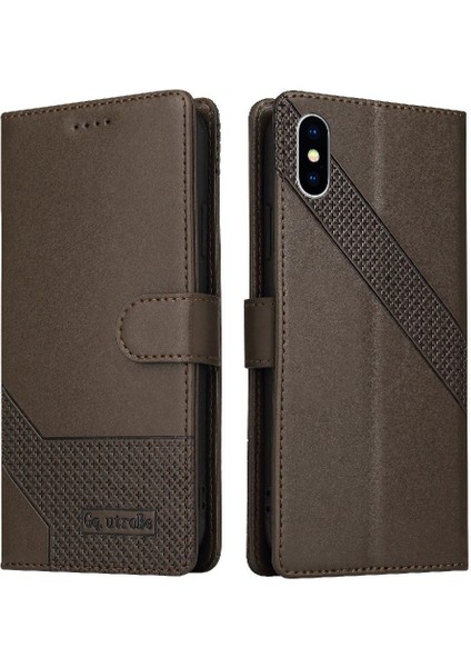 Iphone x Üç Kart Yuvaları Premium Deri Kickstand Için Flip Case (Yurt Dışından)