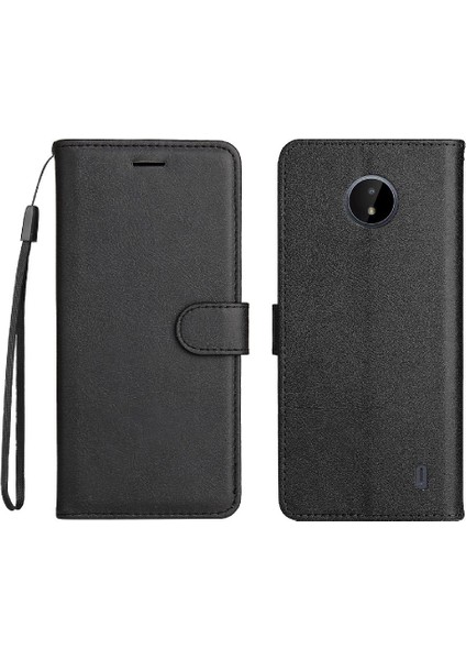 Nokia C10 Için Flip CASE/C20 Iş Cüzdan Telefon Kılıfı Klasik Düz Renk (Yurt Dışından)