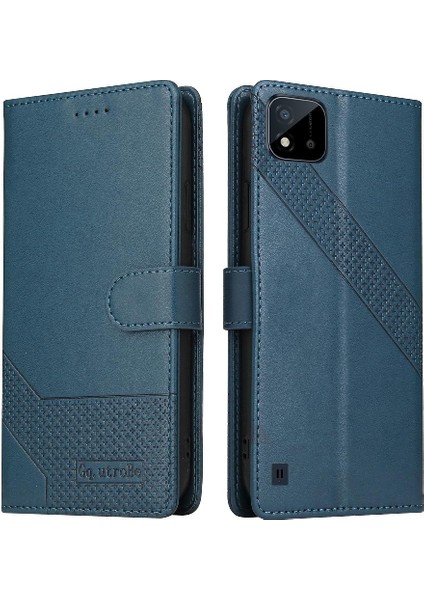 Realme C20 Premium Deri Darbeye Üç Kart Yuvaları 4 Için Flip Case (Yurt Dışından)