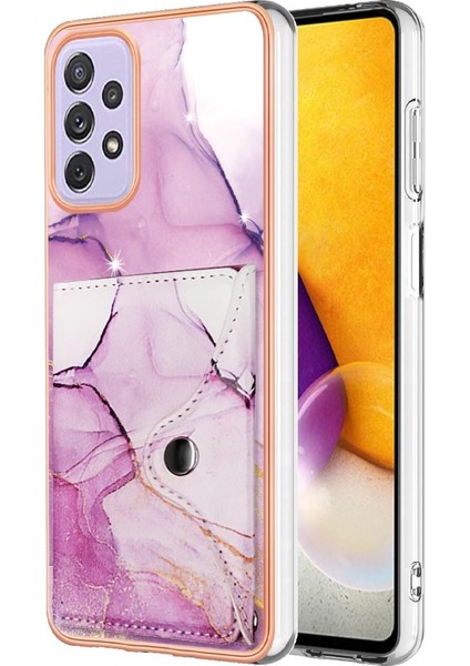 Samsung Galaxy A52 5g Ince Cüzdan Yumuşak Tpu Tampon Mermer Kart (Yurt Dışından)