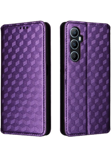 Realme C65 4g 3D Desen Manyetik Kapatma Cüzdan Kart Yuvaları Pu (Yurt Dışından)