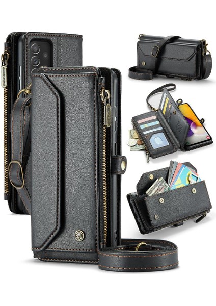 Kadınlar Için Crossbody Durumda Samsung Galaxy A72 Cüzdan Durumda Rfid Engelleme (Yurt Dışından)
