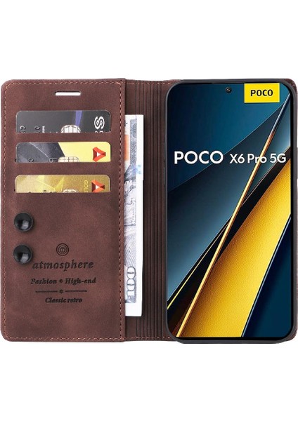 Xiaomi Poco X6 Pro Flip Kapak Için Flip Case Darbeye Deri Kılıf (Yurt Dışından) indirimleri