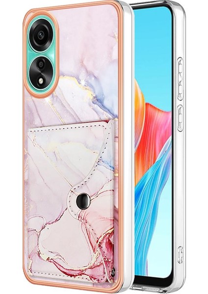 Oppo A78 4g Ince Cüzdan Yumuşak Tpu Tampon Mermer Kart Yuvaları Için Kılıf (Yurt Dışından)