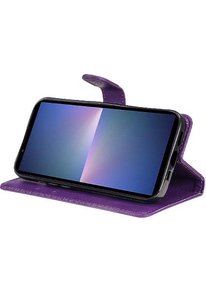 Kart Yuvası Klasik ile Sony Xperia 10VI Yüksek Kaliteli Deri Için Flip Case (Yurt Dışından)