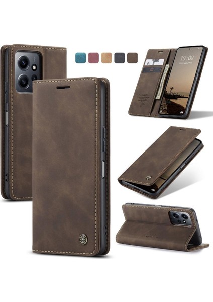 Xiaomi Redmi Not 12 Için Flip Case 4g Manyetik Kapatma Darbeye Vaka Pu (Yurt Dışından)