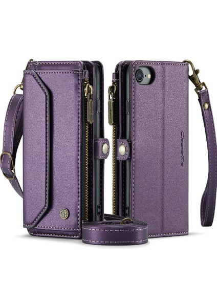 Iphone Se3 Için Crossbody Durumda/kadınlar Için Zipper Fermuar Faturaları Yuvası Cüzdan Kılıf (Yurt Dışından)