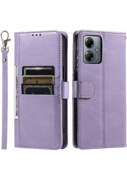 Motorola Moto G72 Cüzdan 6 Kart Yuvaları Kickstand Pu Deri Için Flip Case (Yurt Dışından)