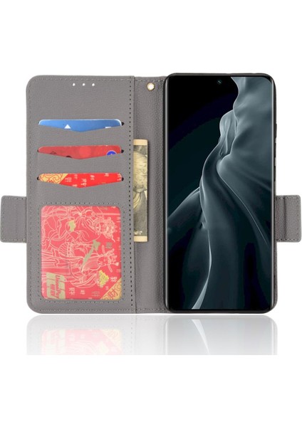 Xiaomi 12 Lite Için Kılıf Yan Toka Cüzdan Manyetik Pu Deri Kart Yuvaları (Yurt Dışından)
