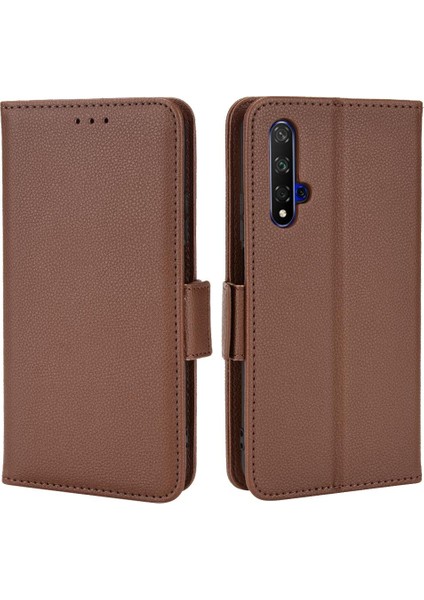 Huawei Nova 5t Manyetik Kart Yuvaları Için Kılıf Tutucu Yan Toka Cüzdan Pu (Yurt Dışından)