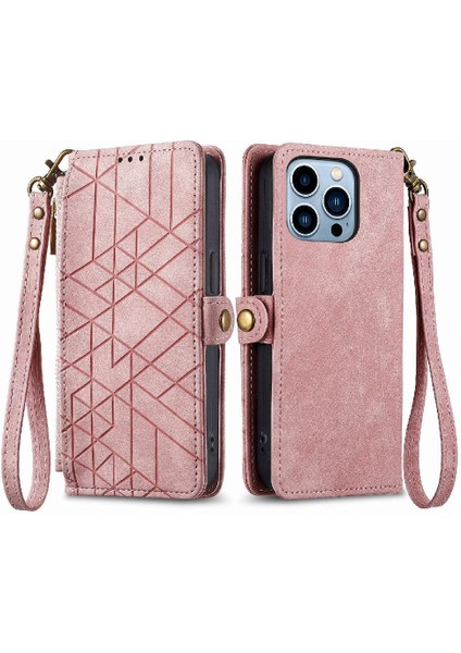 Iphone 13 Için Flip Case Pro Kapak Kapak Cüzdan Basit Iş Darbeye (Yurt Dışından)