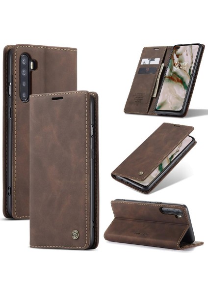 Oneplus Nord Vintage Pu Deri Cüzdan Manyetik Kapatma Flip Case (Yurt Dışından)