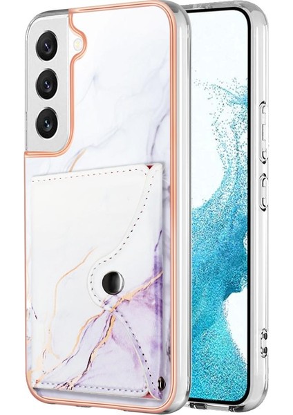 Samsung Galaxy S23 Artı Yumuşak Tpu Tampon Mermer Kart Yuvaları Ince (Yurt Dışından)