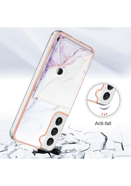 Samsung Galaxy S23 Artı Yumuşak Tpu Tampon Mermer Kart Yuvaları Ince (Yurt Dışından)