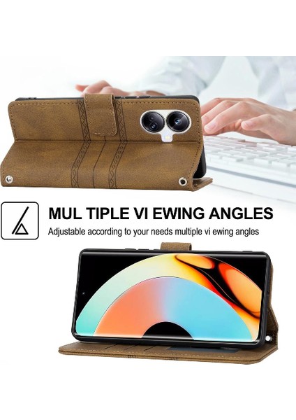 Realme 10 Pro Artı Cüzdan Durumda Pu Deri Kickstand Için Flip Case (Yurt Dışından)