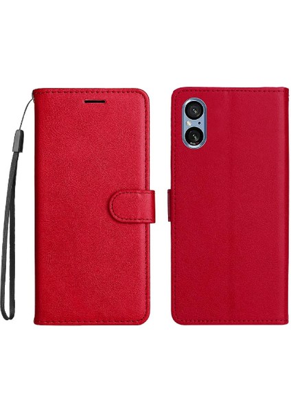 Kart Yuvası Klasik ile Sony Xperia 10VI Yüksek Kaliteli Deri Için Flip Case (Yurt Dışından)