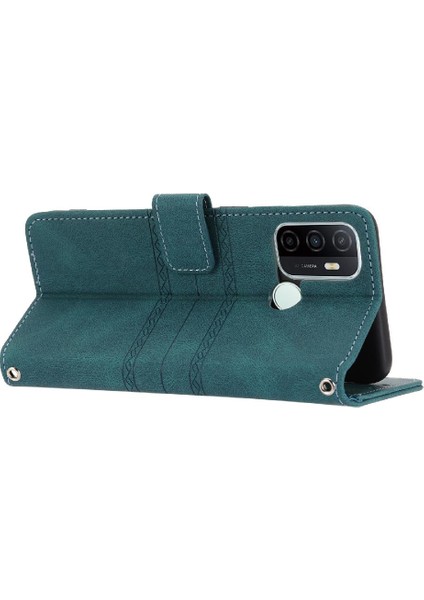 Oppo Için Flip Case A53 4g Darbeye Koruyucu Kickstand Cüzdan Kılıf Pu (Yurt Dışından)