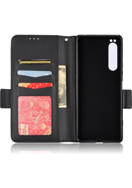 Sony Xperia 1 Ii Için Kılıf Manyetik Pu Deri Yan Toka Kart Yuvaları (Yurt Dışından)
