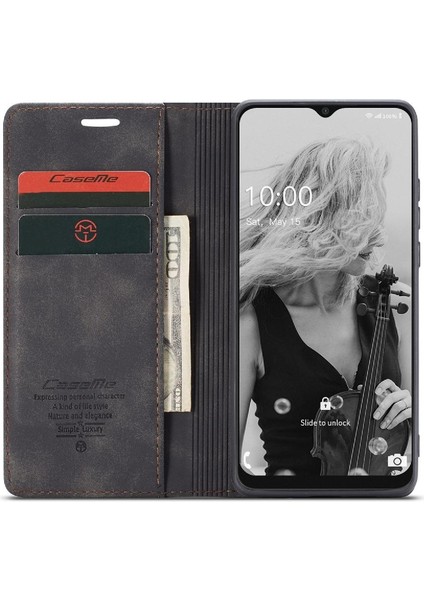 Samsung Galaxy A22 5g Için Flip Case Kart Yuvası Kickstand Manyetik Kapak (Yurt Dışından)