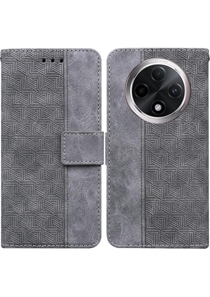 Mays Home Oppo A3 Pro 5g Için Flip Case Geometrik Kabartmalı Flip Folio Cüzdan Kapak Pu (Yurt Dışından)