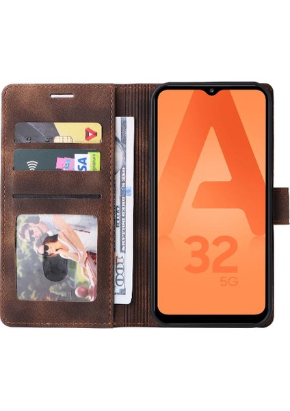 Samsung Galaxy A32 5g Darbeye Dayanıklı Kapak Kapak Basit Iş Için Flip Case (Yurt Dışından)