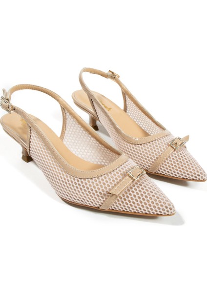 Goese Bej File-Rugan Kadın Sivri Burun Topuklu Ayakkabı fiyatları