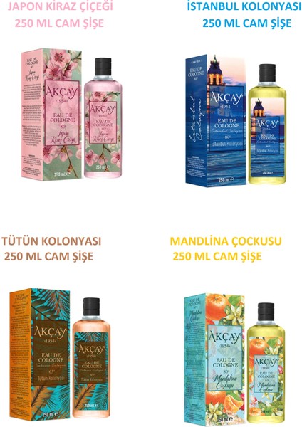 Efsane Kokular Serisi, Japon Kiraz Çiçeği, Istanbul, Mandalina ve Tütün Cam Şişe 250 ml