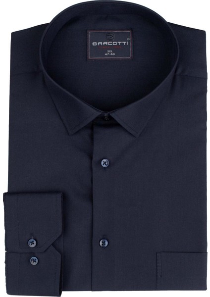 Erkek Büyük Beden 118-191 Kilo Arası Için Uygun Cepli Klasik Gömlek Lacivert fiyatları